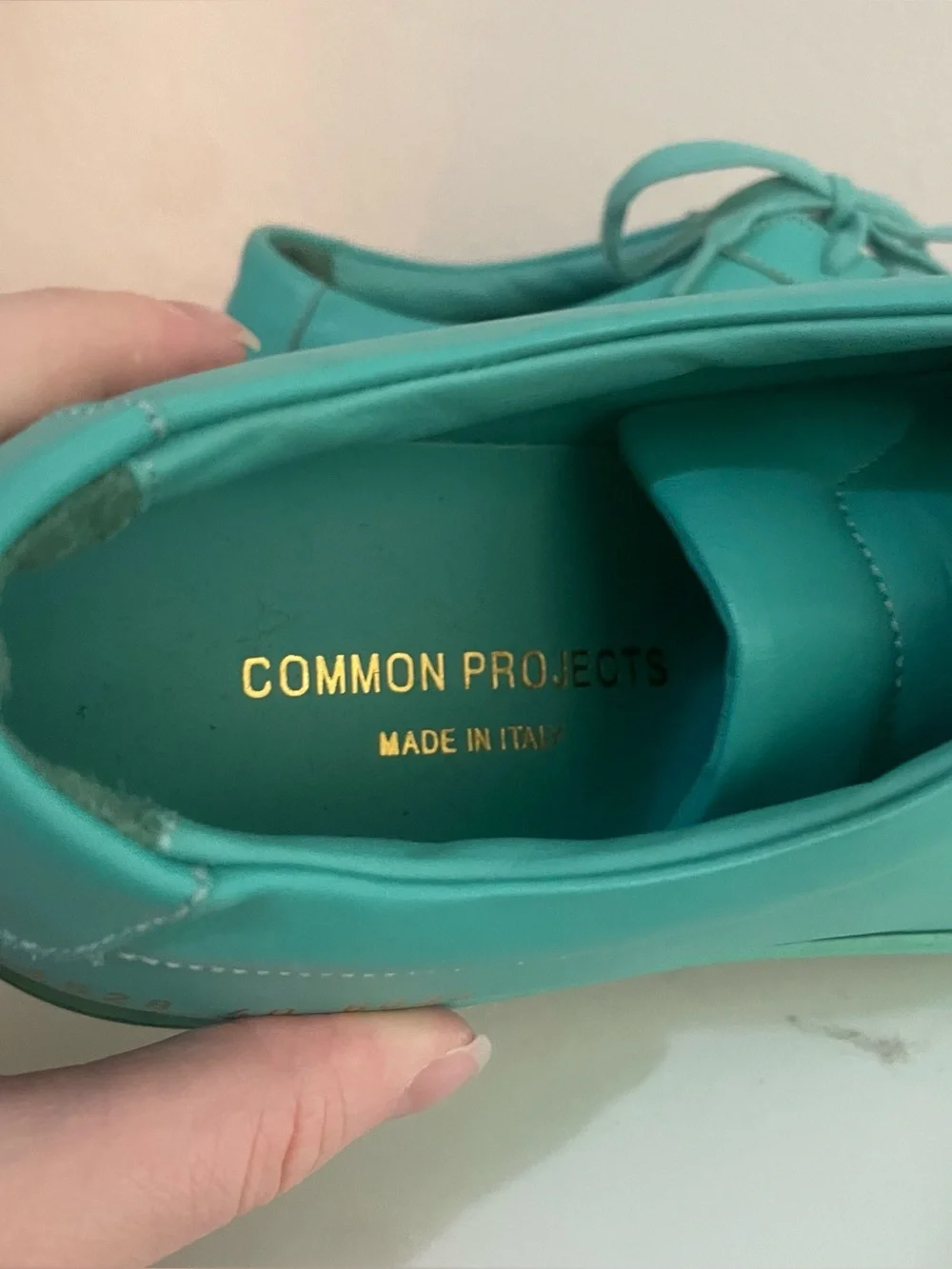 Common Projects Original Achilles Low in Rare Mint Turquoise Size 7
